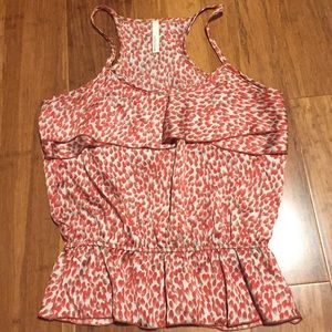 Paper Crane Flowy Tank Top with Peplum Bottom
